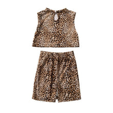 Load image into Gallery viewer, 2 piece Mini Trendy Chic Leopard Printed  &quot;Cat Walk&quot; Set
