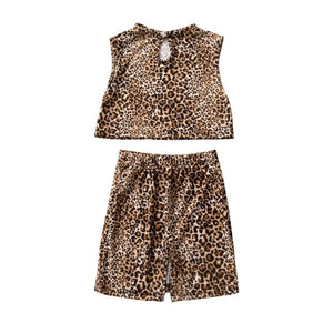 2 piece Mini Trendy Chic Leopard Printed  "Cat Walk" Set