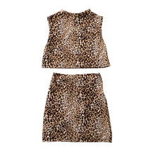 Load image into Gallery viewer, 2 piece Mini Trendy Chic Leopard Printed  &quot;Cat Walk&quot; Set
