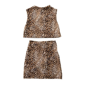 2 piece Mini Trendy Chic Leopard Printed  "Cat Walk" Set