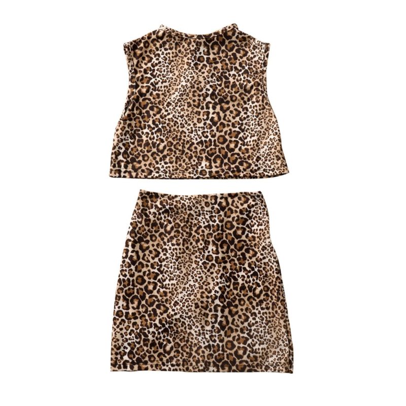 2 piece Mini Trendy Chic Leopard Printed  