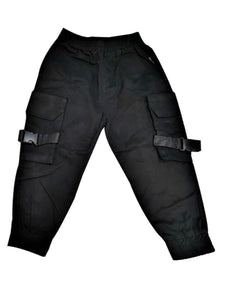 Boys Black Pocket Cargo Pants